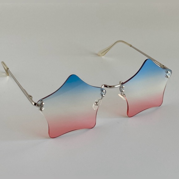 Free People Rockstar Rimless Sunglasses Color: Fire cracker - Picture 7 of 10